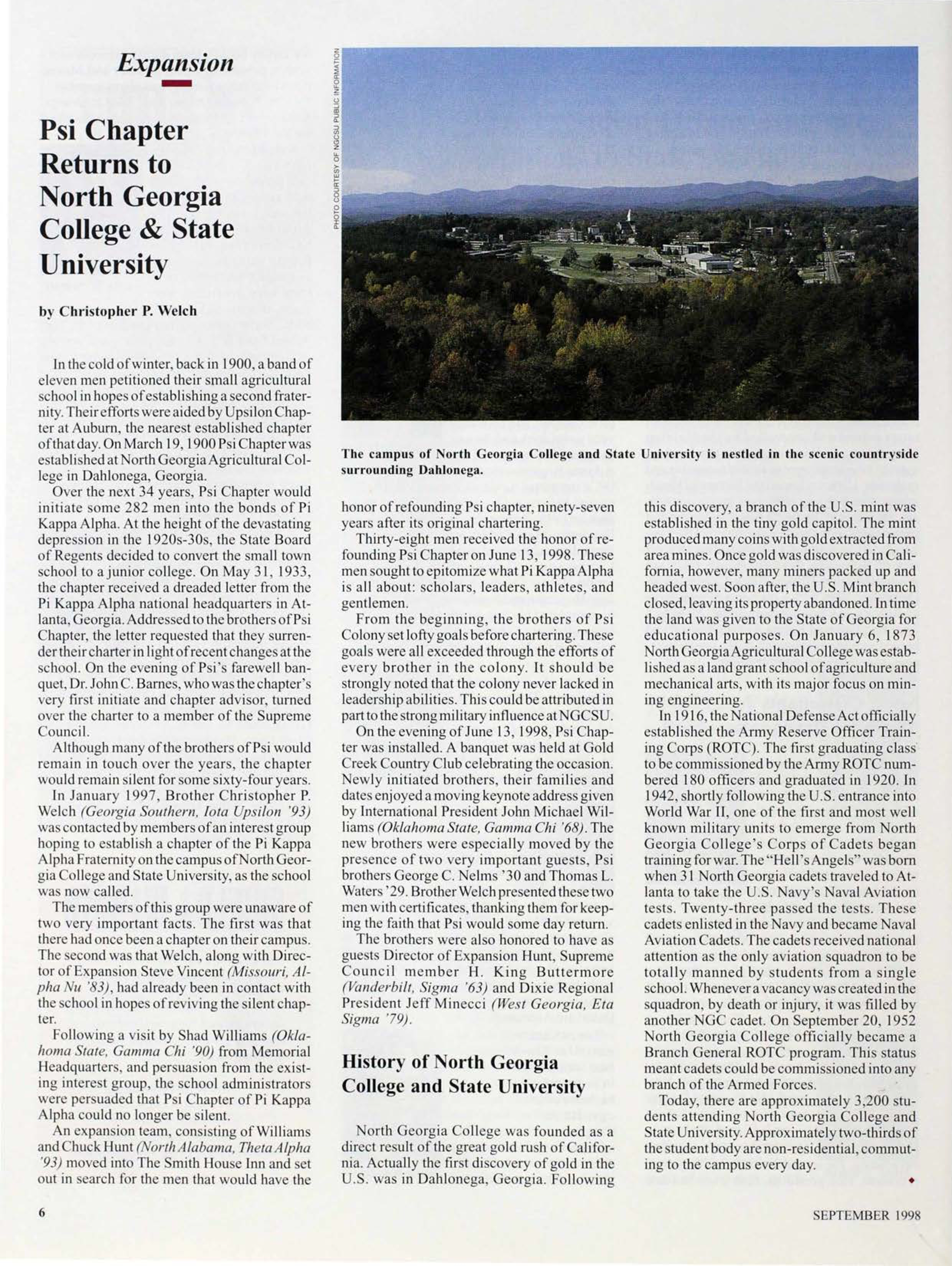 Expansion: History of North Georgia College and State University